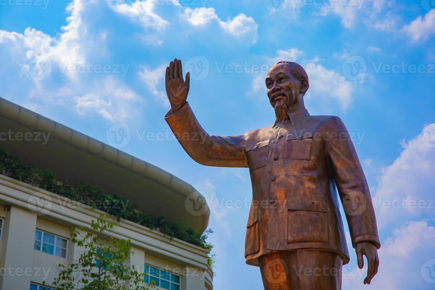 A statue of Ho Chi Minh at Guyen hue street in Ho Chi Minh City photo