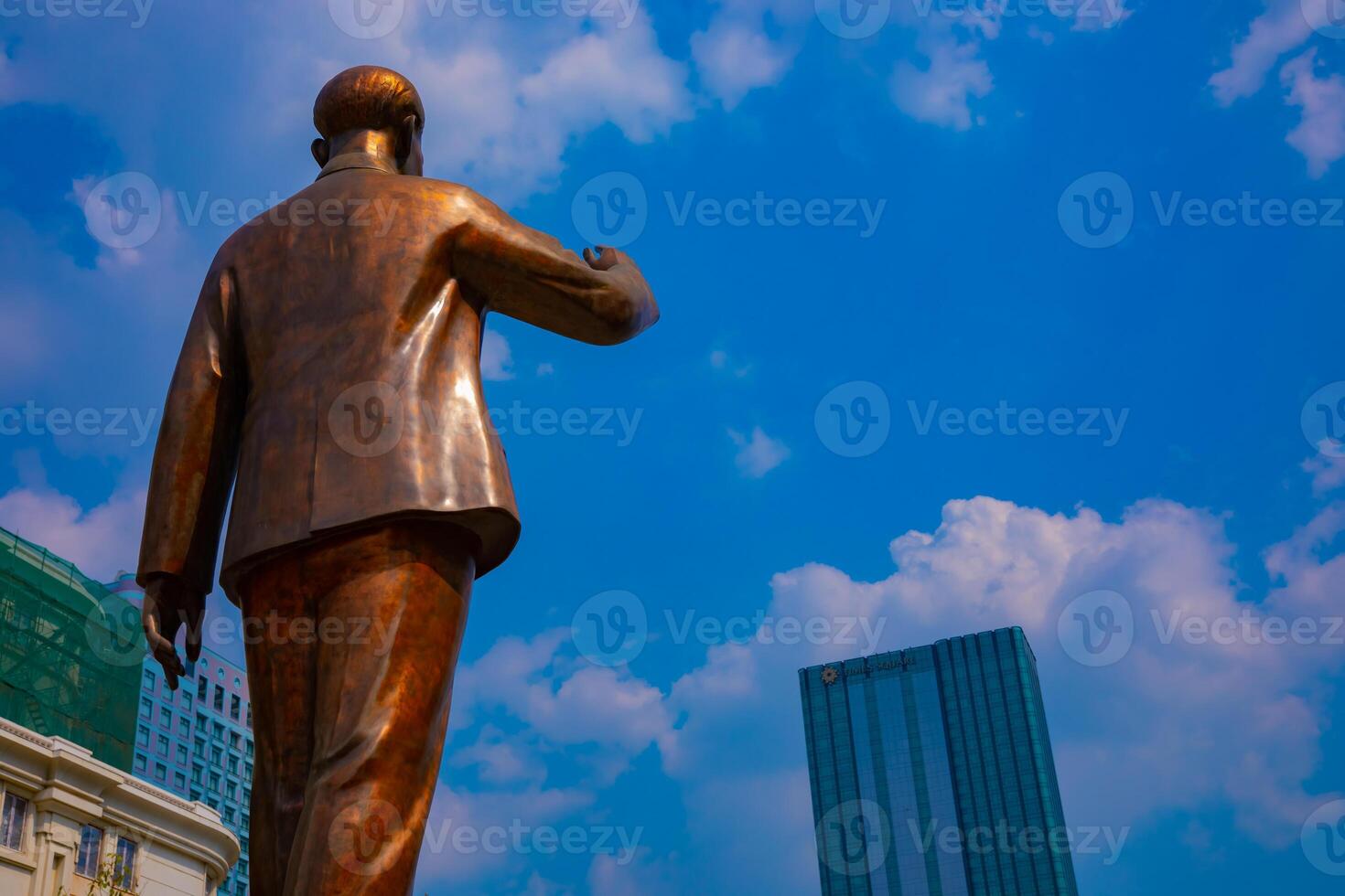 A statue of Ho Chi Minh at Guyen hue street in Ho Chi Minh City photo