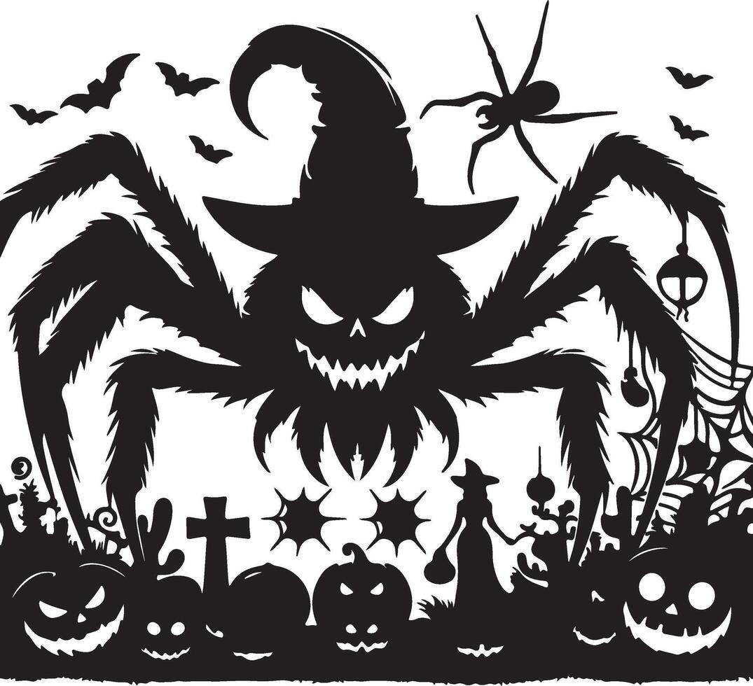 horror halloween spider vector