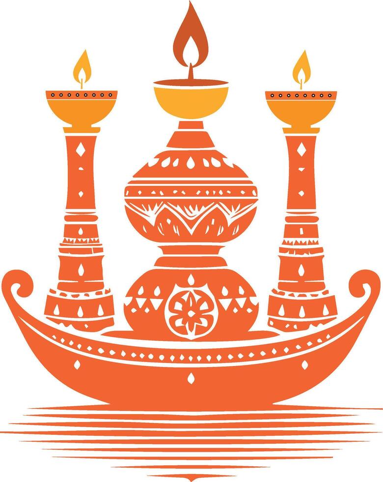Diwali Candle Art vector