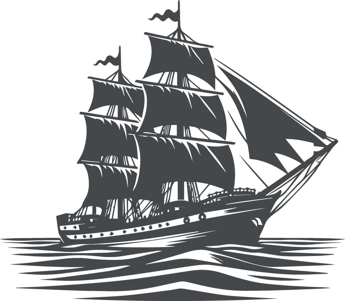 Ship in water icon vector