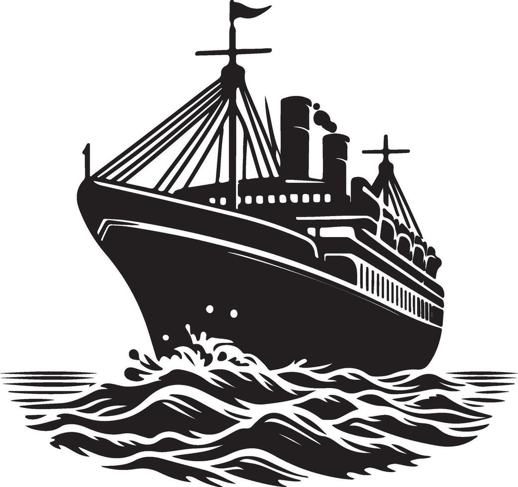 Water ship icon vector