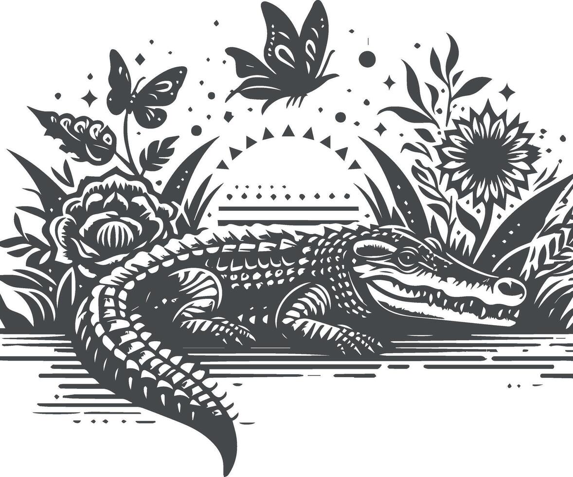 Crocodile art illustration vector