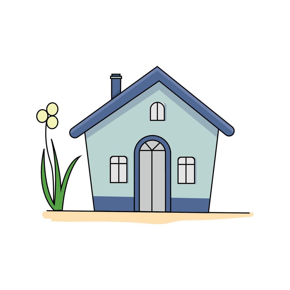 Nice house. illustration isolated on white background. vector
