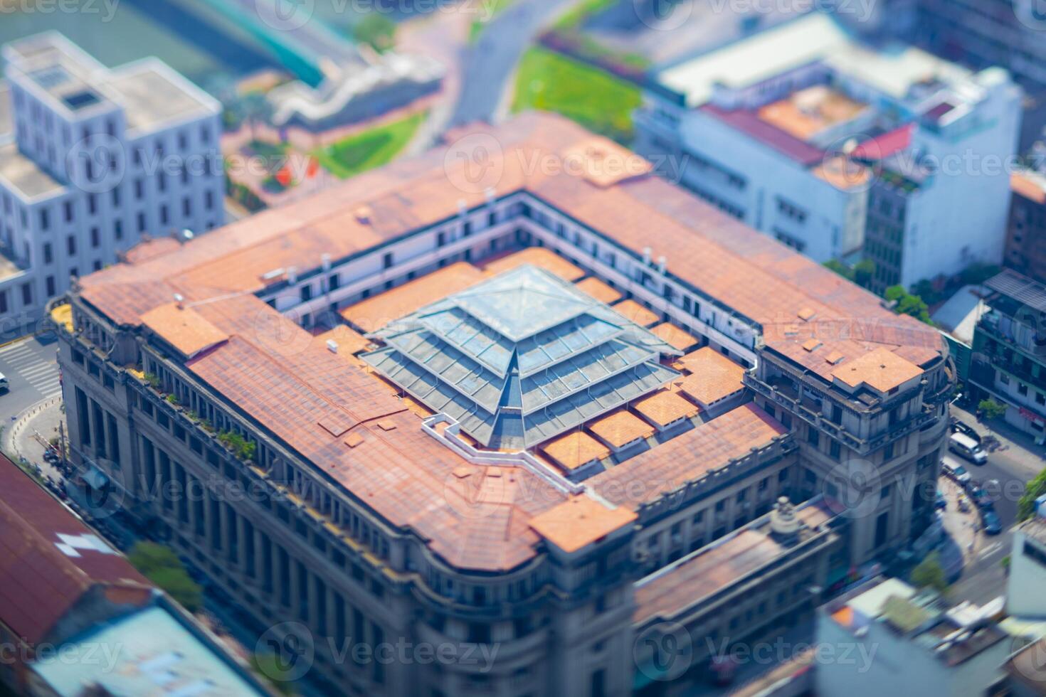 A miniature cityscape in Ho Chi Minh high angle tiltshift photo
