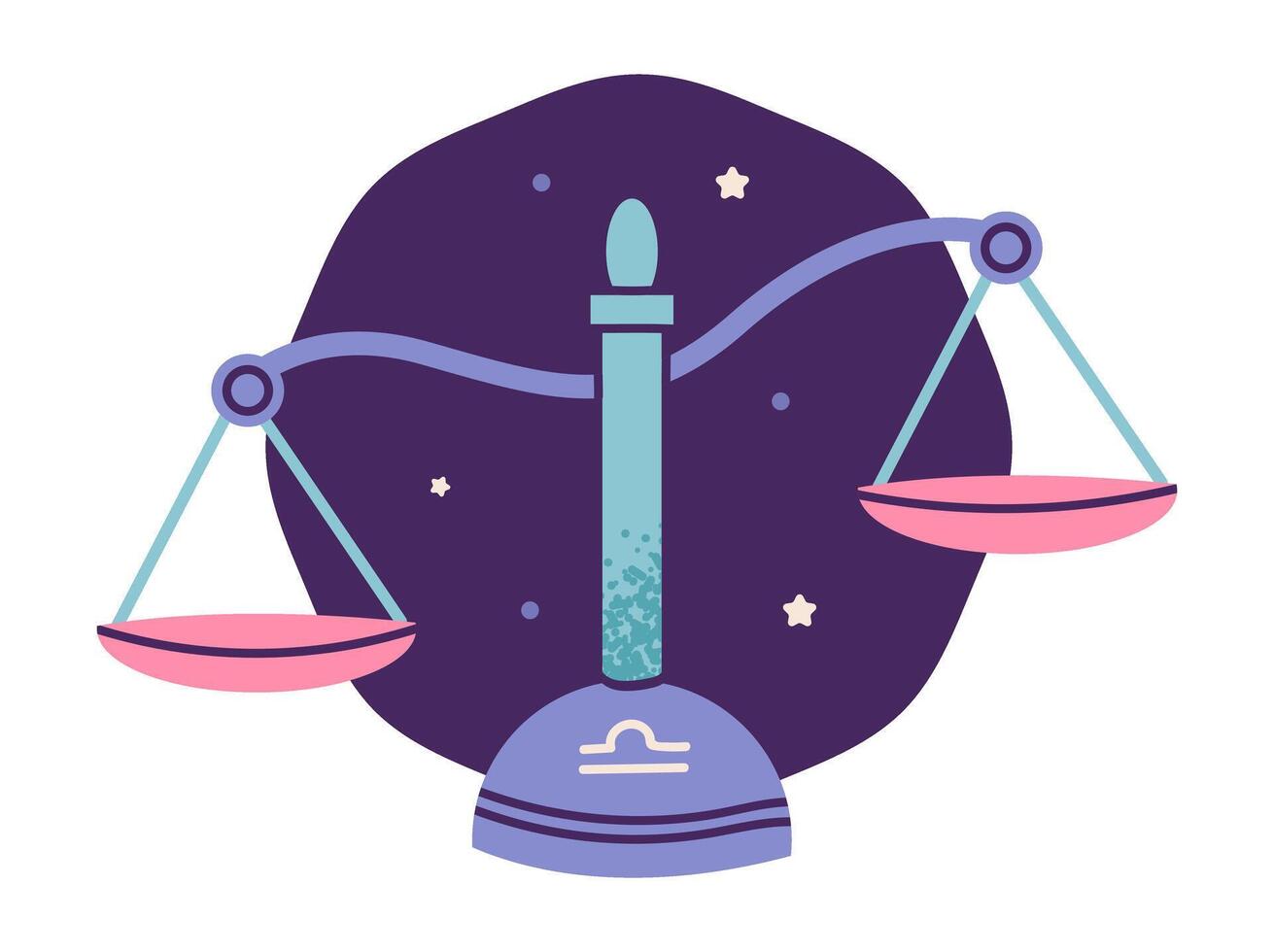 Libra, symbolized by the scales, balance and harmony. Astrology and horoscope, air sign vector