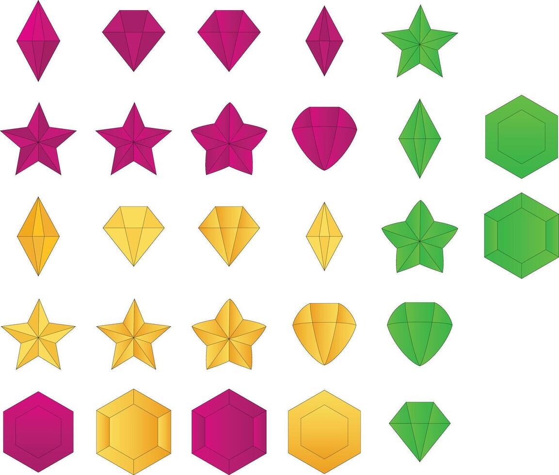 game star and gems vector