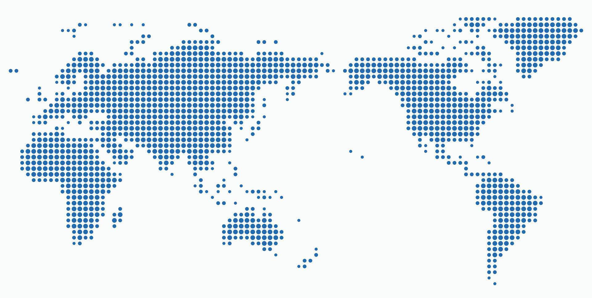 Circle shape world map on white background. vector