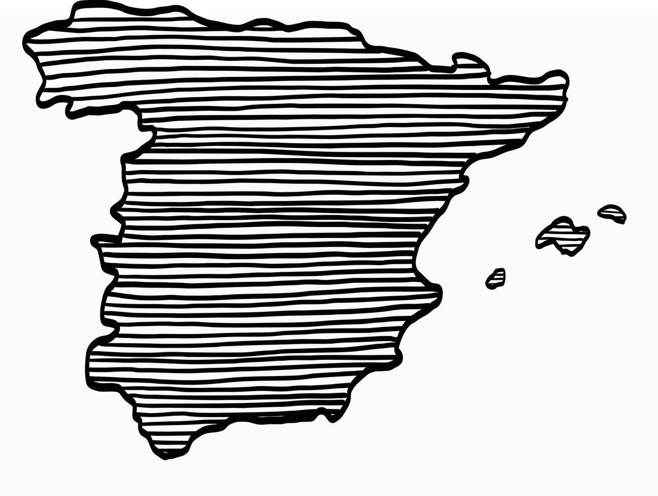 Doodle freehand drawing of Spain map. vector