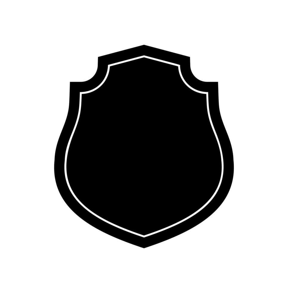 emblem Shield logo template flat illustration, shielding icon in black and white color, security and protector symbol isolated on white background vector