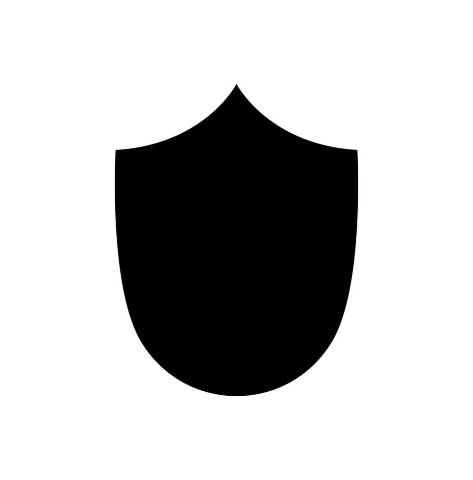 Black silhouette Shield frame Logo. template Sign of Protection, Guard and Security. Insurance or Immunity Empty icon design isolated on white background. Symbol for your web site design, app, UI vector