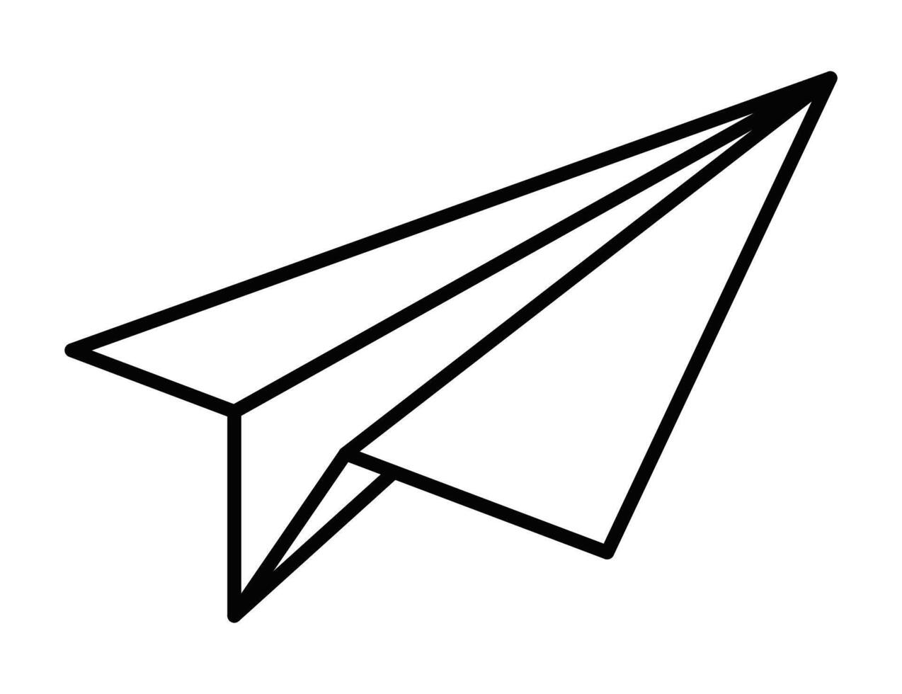 Outlined paper airplane icon. Illustration symbolizing travel, communication, or creativity. Editable stroke. vector