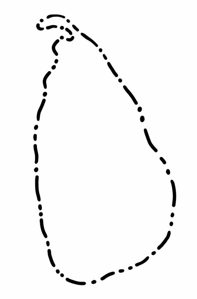 Doodle freehand dash line drawing of Sri Lanka map. vector