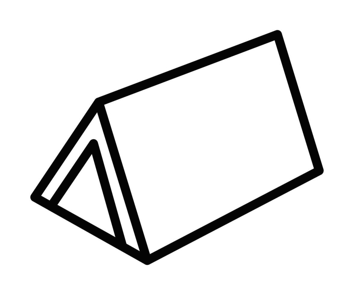 Simple outline of a tent. Illustration symbolizing camping, outdoor adventure, or shelter. Editable stroke. vector
