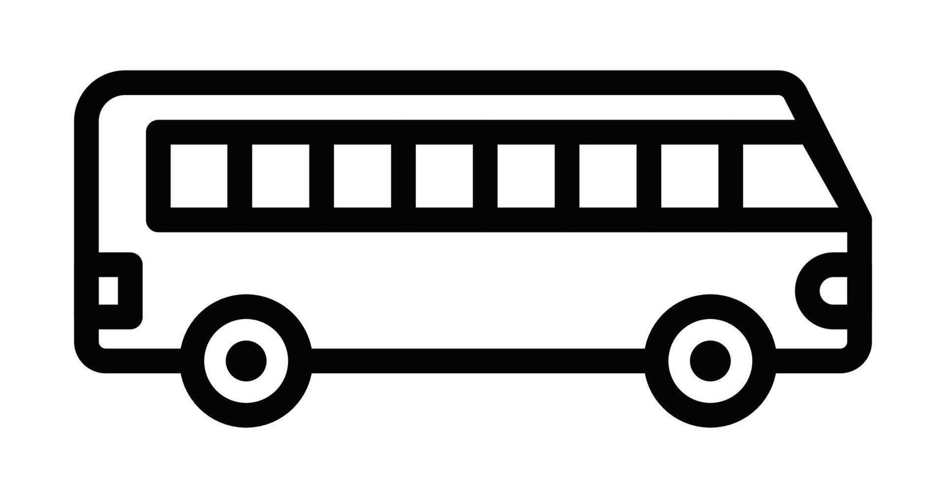 Side view of a bus icon, ideal for public transportation and travel-related projects. Editable stroke. vector