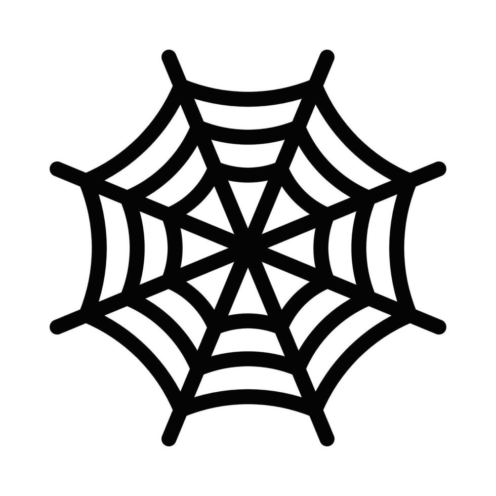Spider web icon in a clean outline style. Illustration of a Halloween or spooky theme. Editable stroke. vector
