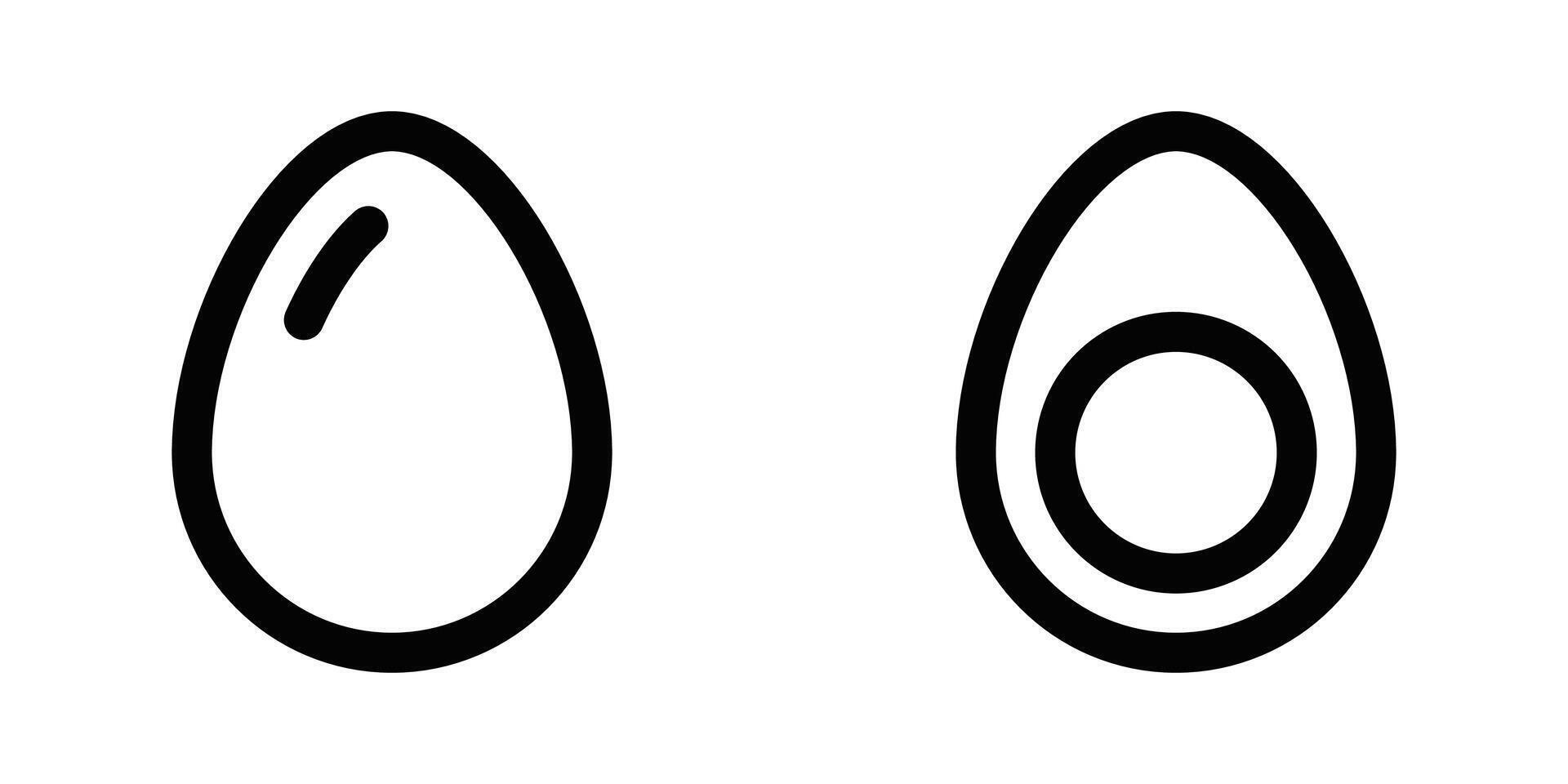 Egg icon. Outline . Editable stroke. vector