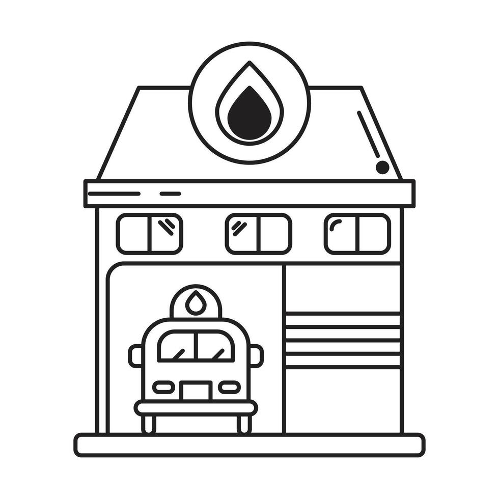Fire station icon on white background vector