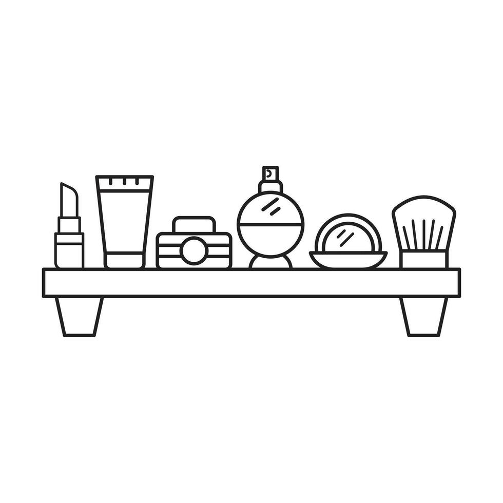 Cosmetic shelf icon on white background vector