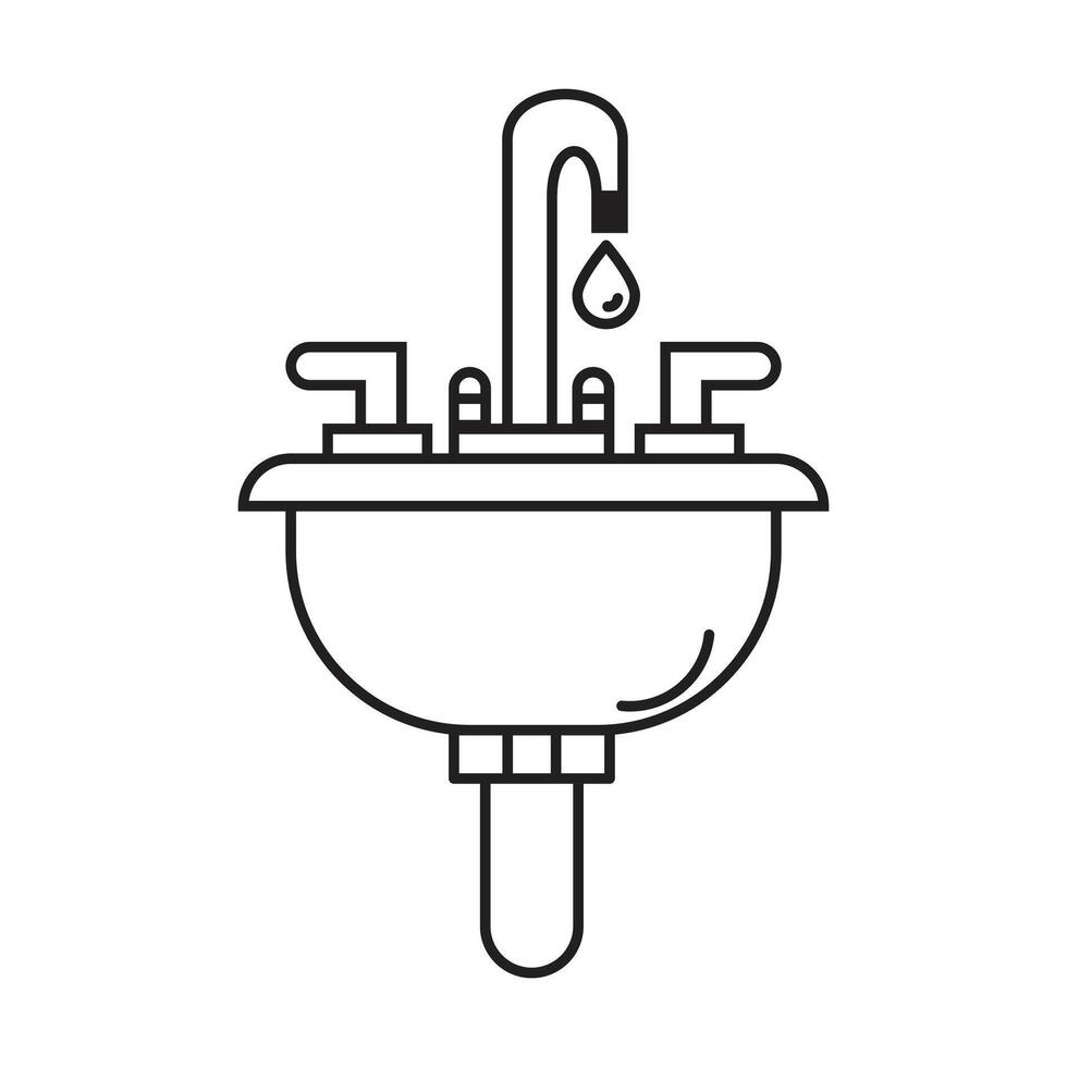 Sink icon on white background vector