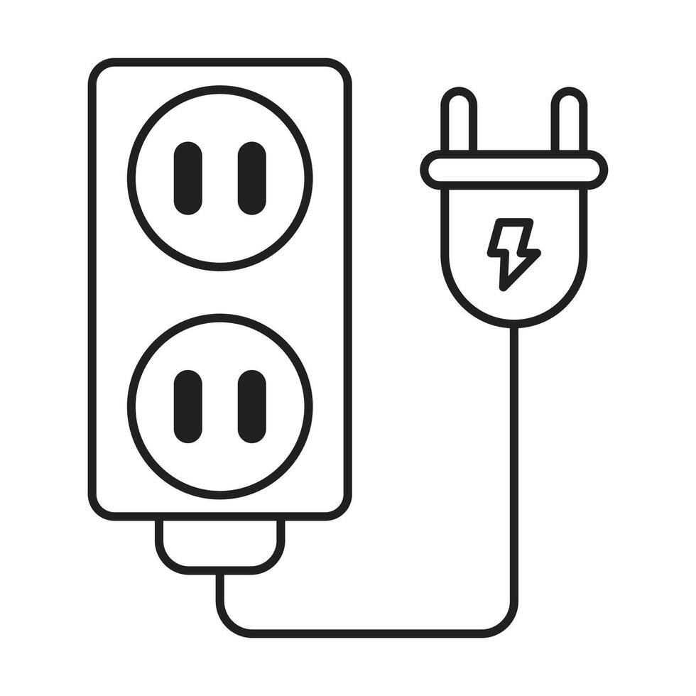 Power plug icon on white background vector