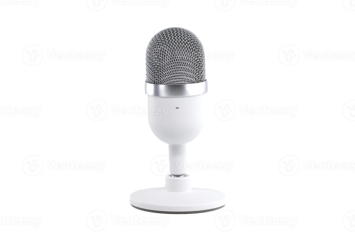 Professional studio microphone isolated on white background, ideal for podcasting, voice recording photo