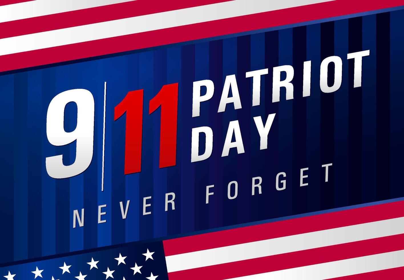 Patriot Day USA 09.11 horizontal banner. vector