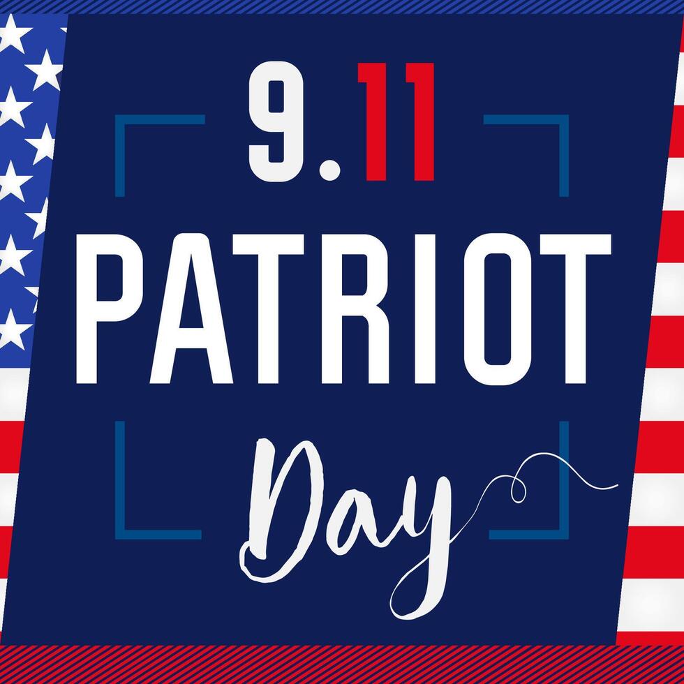 Patriot Day USA 09.11 square banner. Web button. Advertising concept. vector