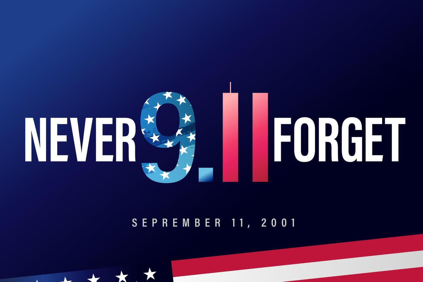 Patriot day 9.11 creative poster. Social media timeline story vector