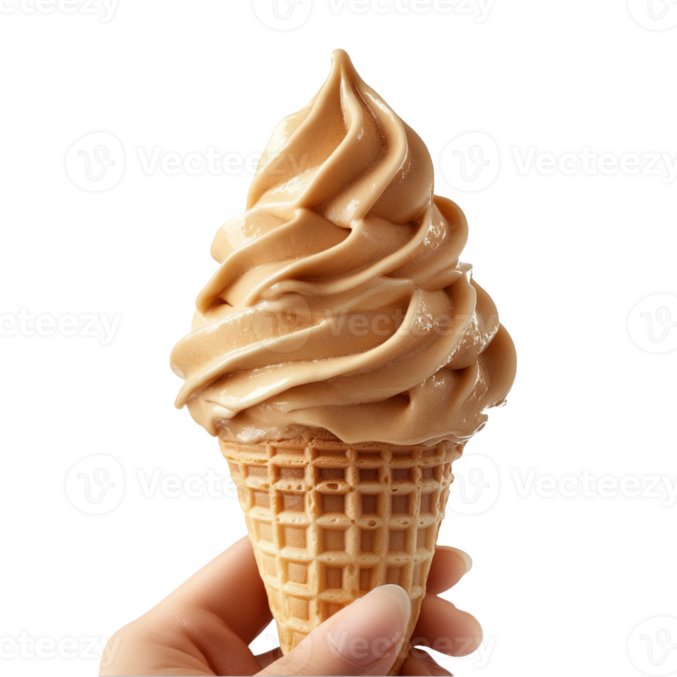Thai tea soft serve ice cream transparent background png