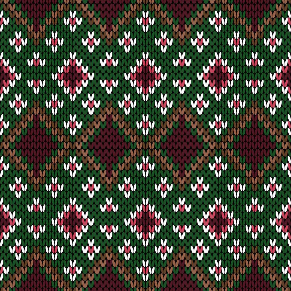 Xmas snowfall wool knitted background. vector