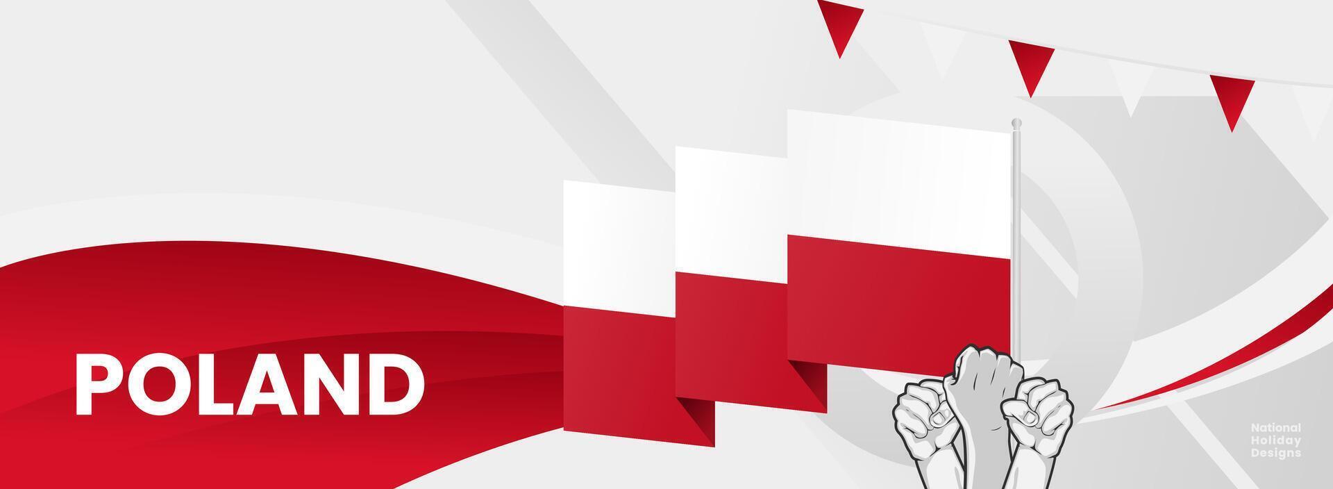 Poland national day banner vector