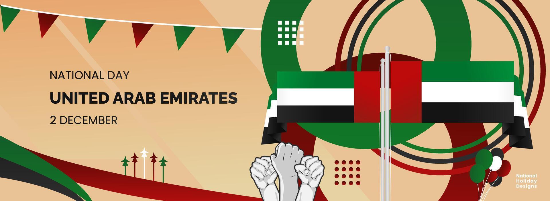 Happy United Arab Emirates National Day with golden chocolate for UAE national holiday vector