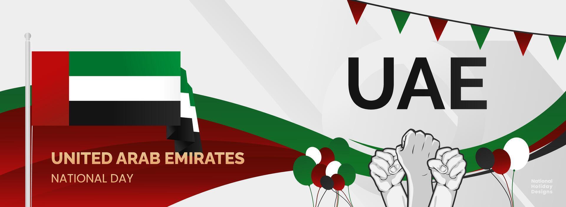UAE national day greeting banner vector