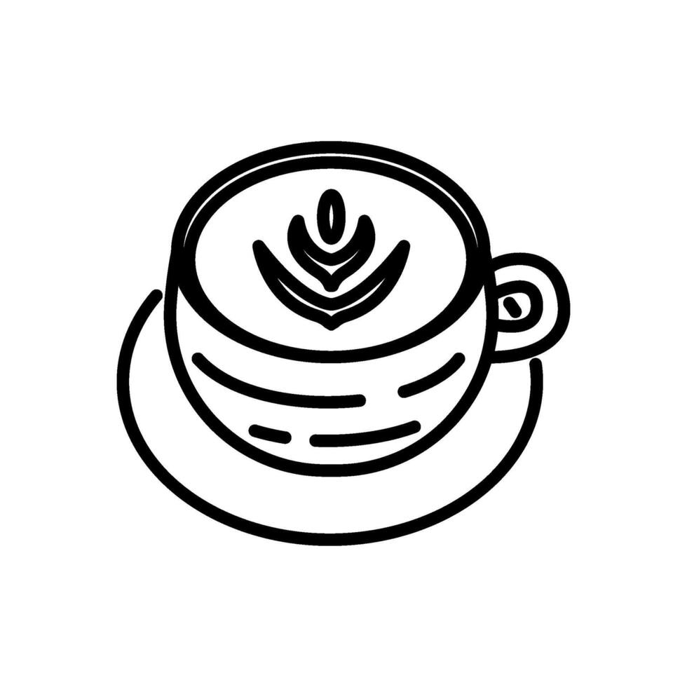 latte art icon in line style vector