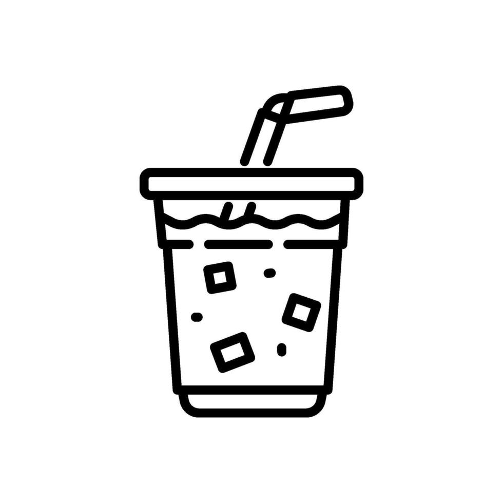 iced coffee icon in line style vector