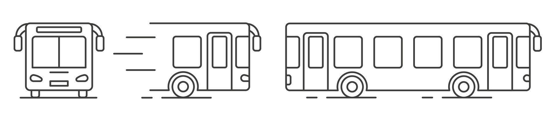 Public transport. Bus illustration of public transport. Thin line bus. vector