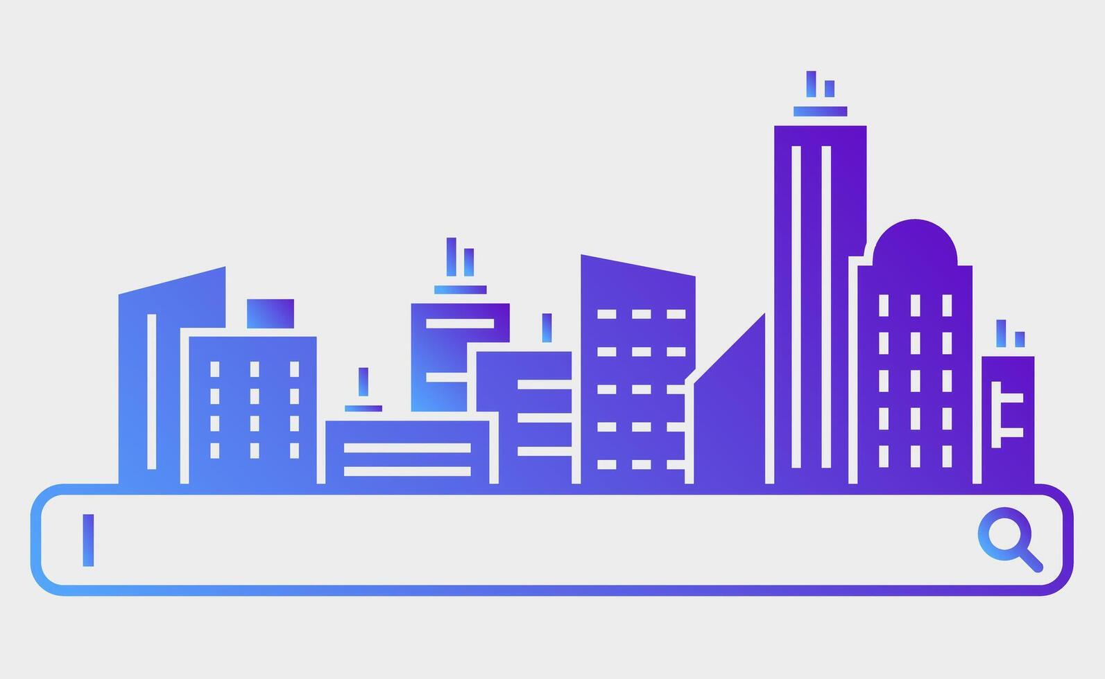 Urban background on the icon. Gradient icon for your business. vector