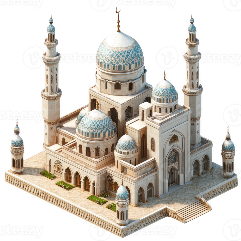 mosque isometric transparent background png