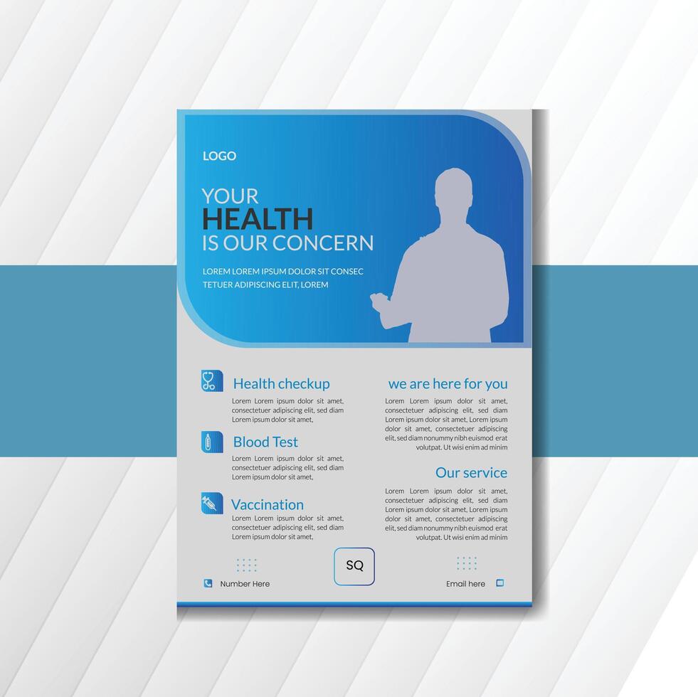 Doctor flyer design template vector