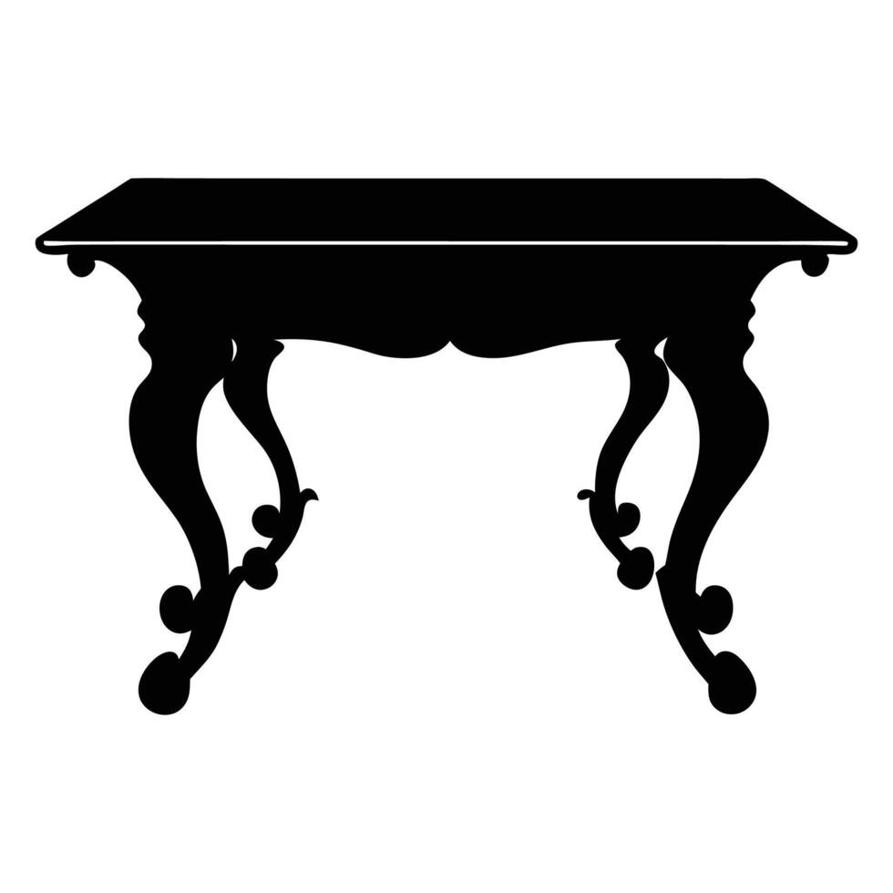 table silhouette illustration, stylish and versatile furniture designs vector