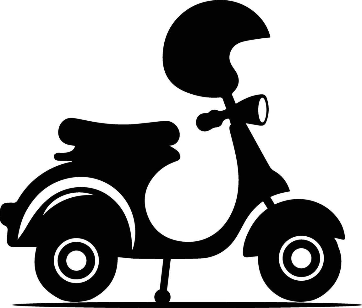 elegante scooter y casco diseño vector