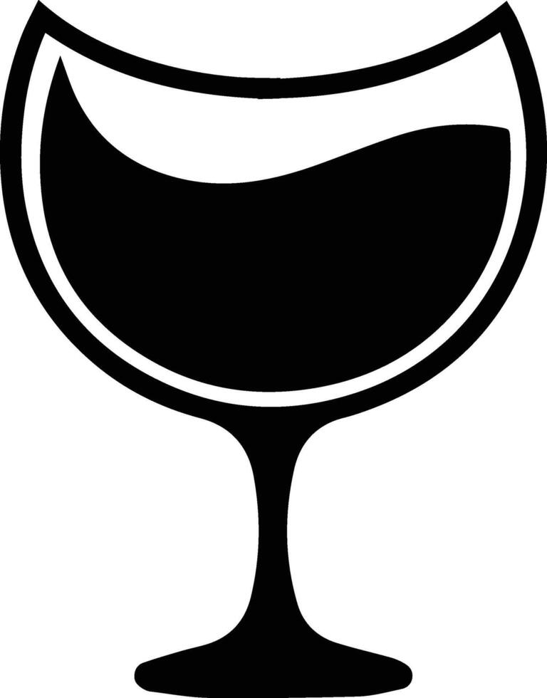 two wine glasses are shown in black and white vector