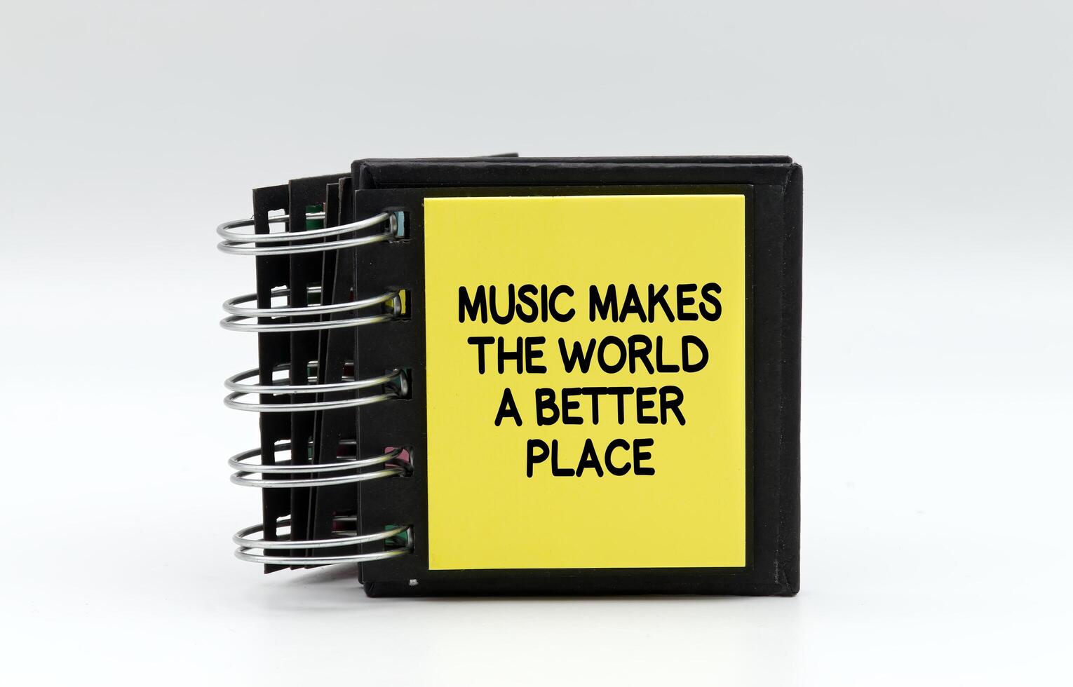 Music makes the world a better place. Inspirational and motivational quote. photo