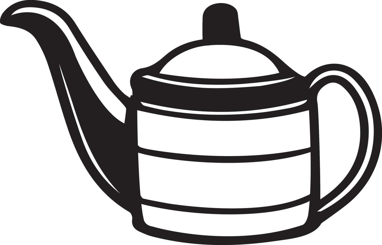 a black and white illustration of a teapot vector