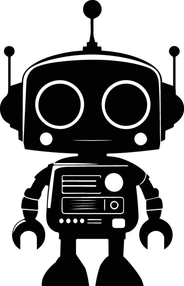 a robot with a black and white design vector