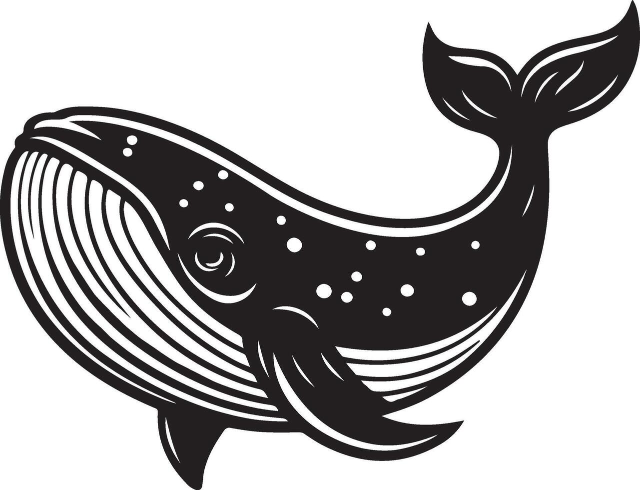 Stylish whale fish illustration design vector