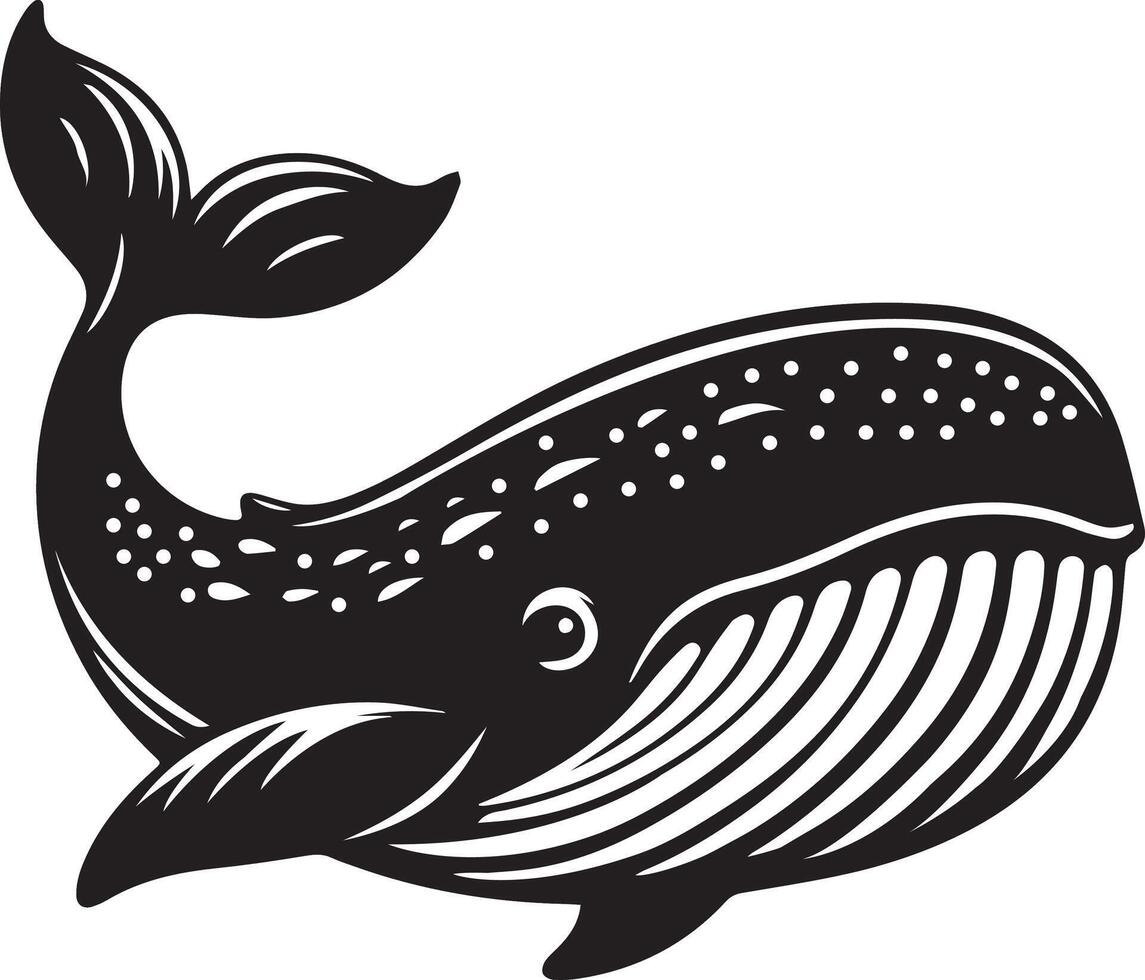 Stylish whale fish illustration design vector