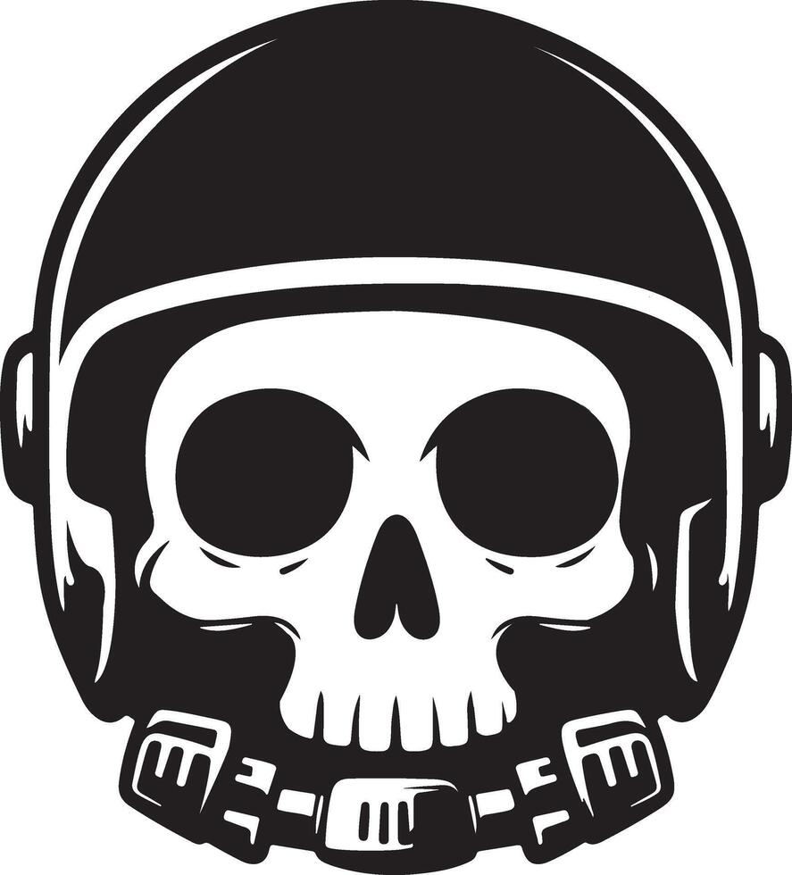 skull in a helmet with a white background vector
