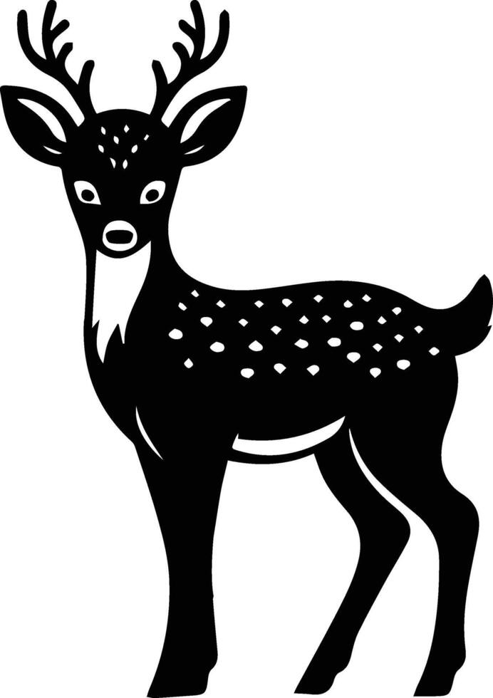 silhouette of a deer in the illustration vector